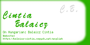 cintia balaicz business card